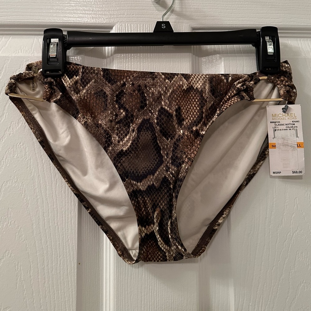 Michael Kors Snakeskin Bikini Bottom NWT